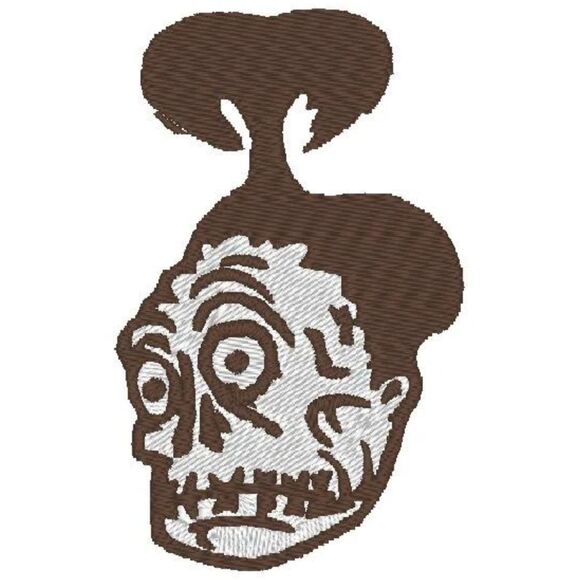 Shrunken Head Guy Iron-On Patch - Picture 1 of 1